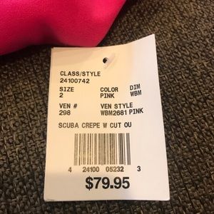 Brand new, never worn, with tags. Bright pink . Size 2.